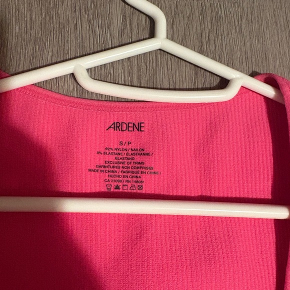 Pink Ribbed Square Neck Top - Picture 2 of 4
